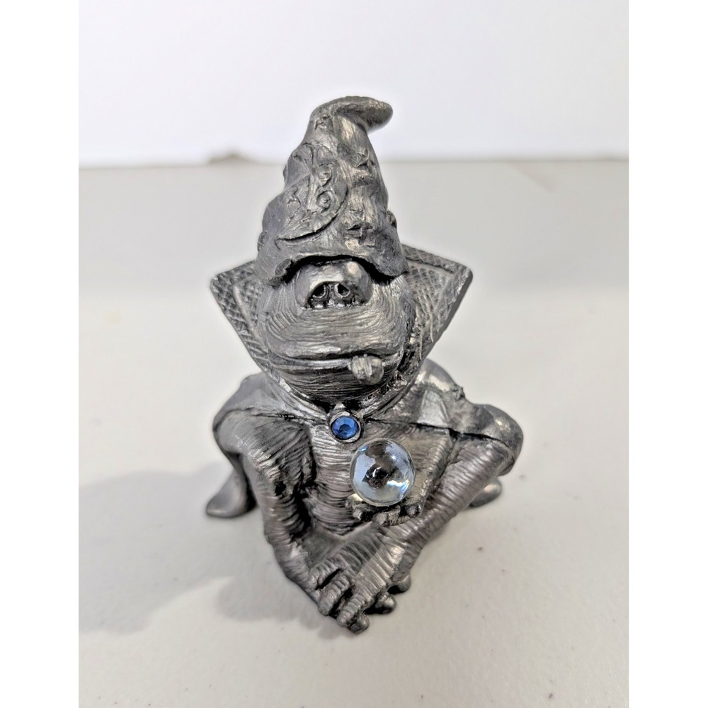 Michael Ricker Pewter Wizard Peter Frog Kaleidoscope Paperweight 1994 #298